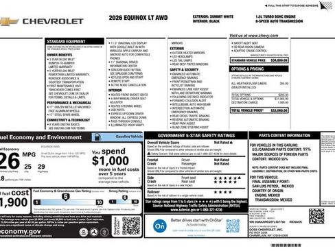 New 2026 Chevrolet Equinox LT AWD/4WD image 2