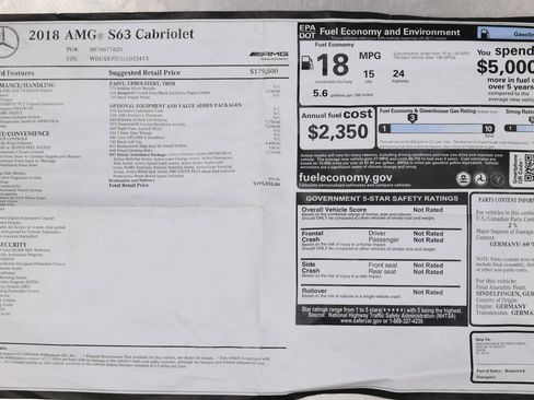 Used 2018 Mercedes-Benz S 63 AMG 4MATIC Cabriolet image 6