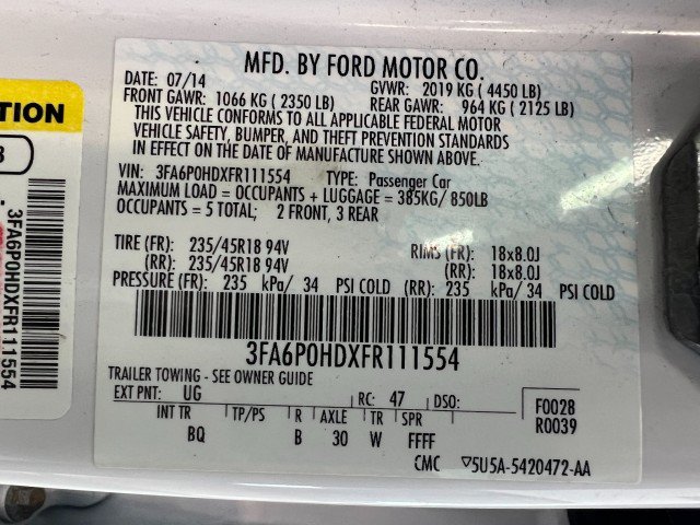 Used 2015 Ford Fusion SE w/ Equipment Group 202A FWD image 29