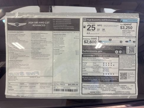 Used 2024 Genesis G80 2.5T w/ Advanced Package image 13