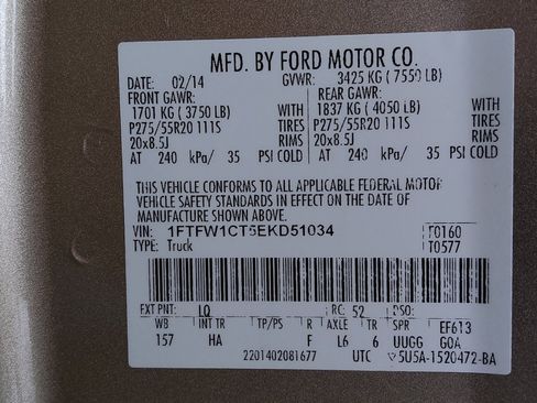 Used 2014 Ford F150 Lariat w/ Lariat Chrome Package image 33