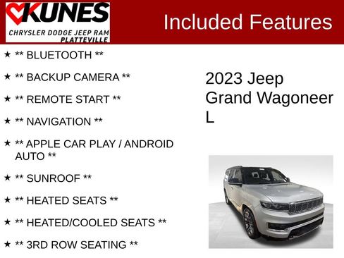 Used 2023 Jeep Grand Wagoneer L Series III w/ HD Trailer Tow Package image 2