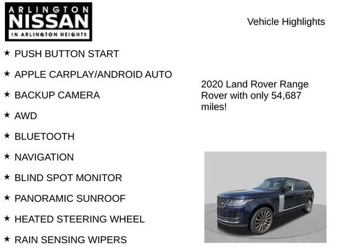 Used 2020 Land Rover Range Rover Long Wheelbase HSE AWD/4WD image 7