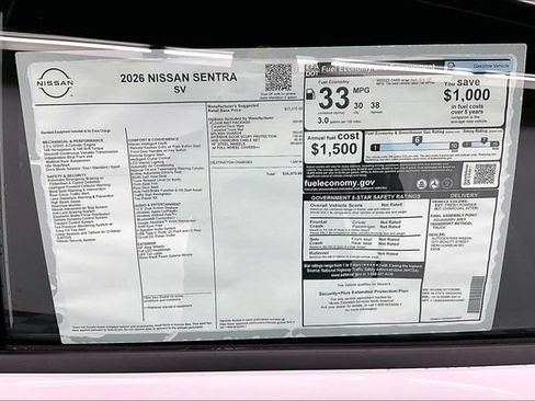 New 2026 Nissan Sentra SV w/ Floor Mat Package FWD image 37