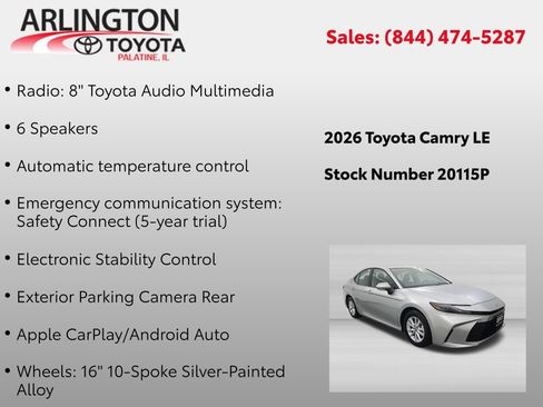 Used 2026 Toyota Camry LE FWD image 4