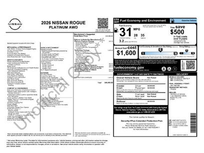 New 2026 Nissan Rogue Platinum w/ Tech Package