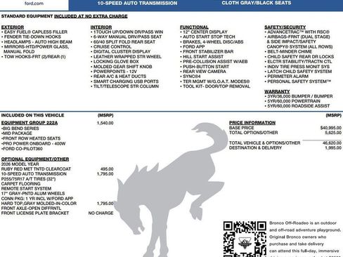 New 2026 Ford Bronco Big Bend AWD/4WD image 2