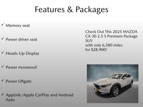 Used 2025 MAZDA CX-30 AWD 2.5 S w/ Premium Package image 4