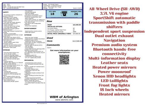 Used 2012 Acura TL SH-AWD image 2
