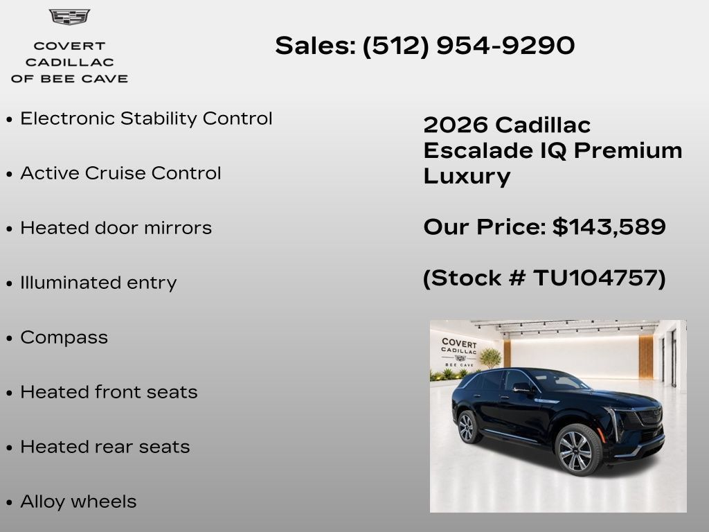 New 2026 Cadillac Escalade IQ Luxury 2 w/ LPO, Floor Liner Package AWD/4WD image 18