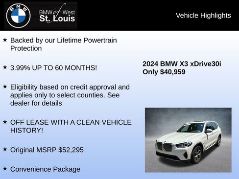 Used 2024 BMW X3 xDrive30i w/ Convenience Package image 8