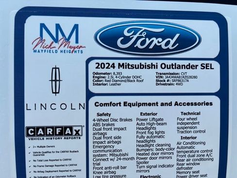 Used 2024 Mitsubishi Outlander SEL AWD/4WD image 44