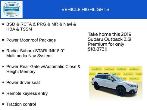 Used 2019 Subaru Outback 2.5i Premium AWD/4WD image 18