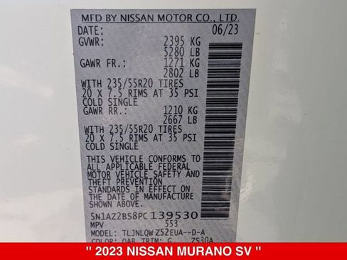 Certified 2023 Nissan Murano SV w/ SV Midnight Edition Package AWD/4WD image 40
