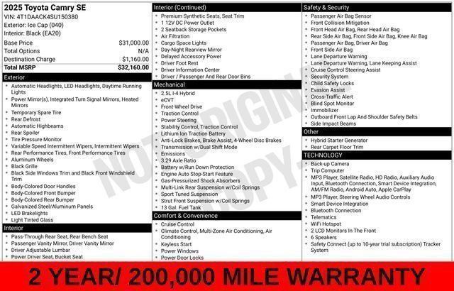 Used 2025 Toyota Camry SE FWD image 36