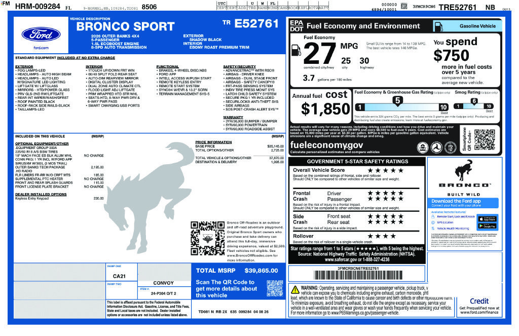 New 2026 Ford Bronco Sport Outer Banks w/ Outer Banks Tech Package+ AWD/4WD image 6