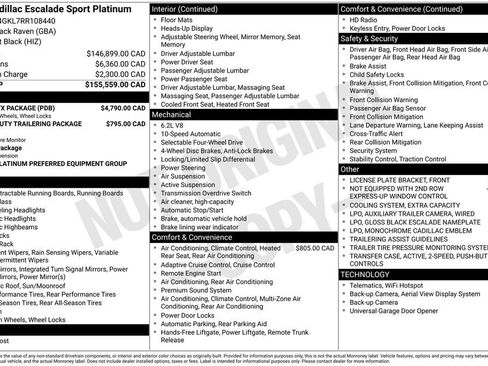 Used 2024 Cadillac Escalade Sport Platinum w/ LPO, ONYX Package AWD/4WD image 35