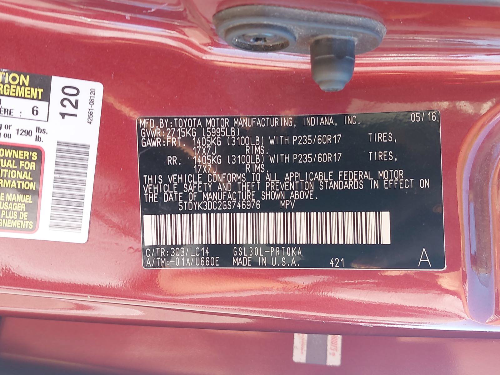 Used 2016 Toyota Sienna XLE Premium FWD image 37