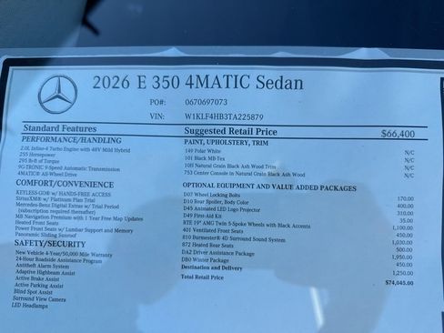 New 2026 Mercedes-Benz E 350 4MATIC Sedan image 10
