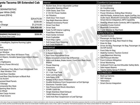 Used 2021 Toyota Tacoma SR w/ SR Convenience Package AWD/4WD image 27