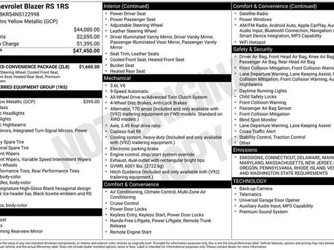 Used 2022 Chevrolet Blazer RS w/ Enhanced Convenience Package image 15