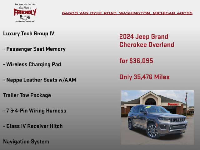 Certified 2024 Jeep Grand Cherokee Overland w/ Luxury Tech Group IV AWD/4WD image 10