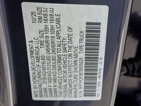 New 2026 Honda Ridgeline RTL image 41
