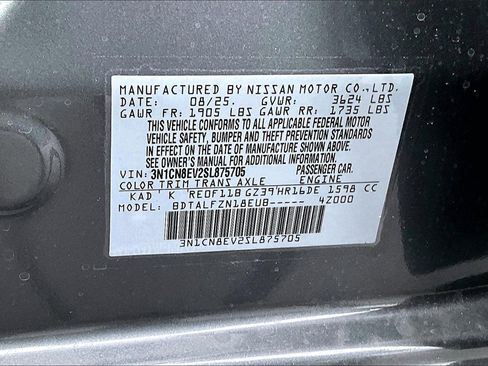 New 2025 Nissan Versa SV w/ Trunk Package image 8