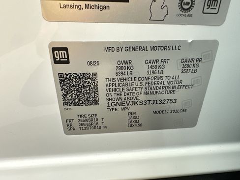 Certified 2026 Chevrolet Traverse Z71 w/ LPO, Floor Liner Package AWD/4WD image 19