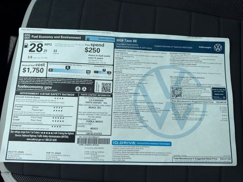 New 2026 Volkswagen Taos SE AWD/4WD image 33