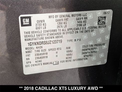Used 2018 Cadillac XT5 Luxury w/ Driver Awareness Package image 30
