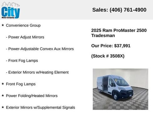 Used 2025 RAM ProMaster 2500 w/ Convenience Group FWD image 13