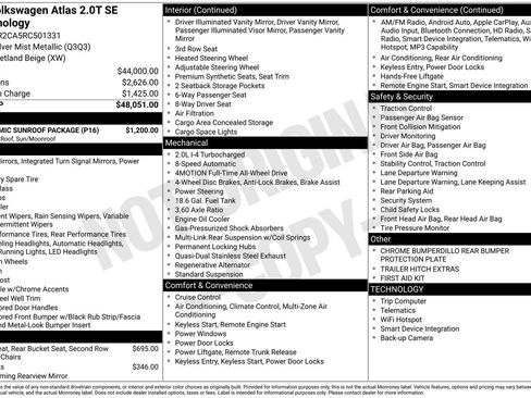 Used 2024 Volkswagen Atlas SE w/ Panoramic Sunroof Package AWD/4WD image 58