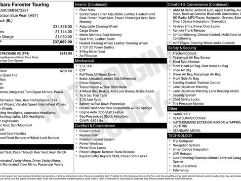Used 2021 Subaru Forester Touring w/ Popular Package #2 image 3