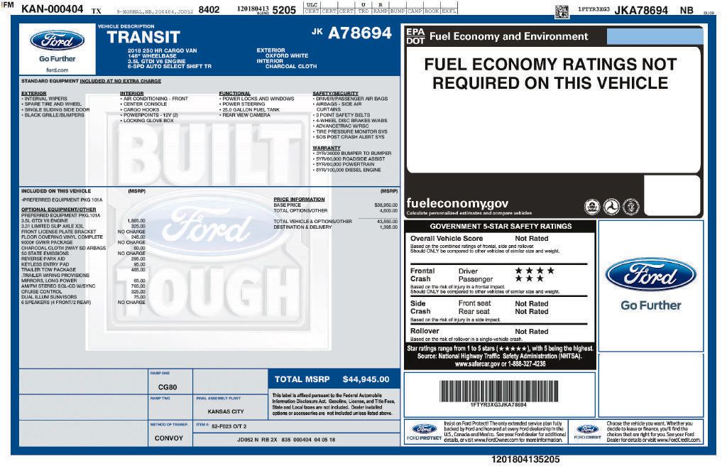 Used 2018 Ford Transit 250 148 High Roof Extended RWD image 12