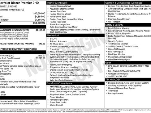 Used 2020 Chevrolet Blazer Premier w/ Driver Confidence II Package AWD/4WD image 3