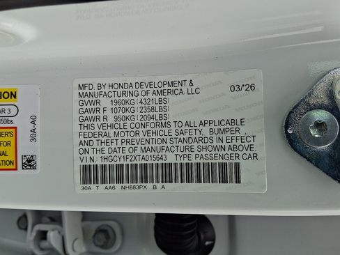 New 2026 Honda Accord LX image 10