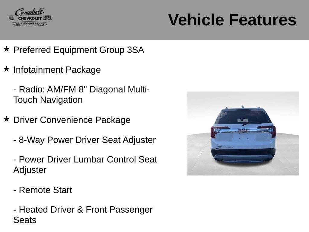Used 2022 GMC Acadia SLE w/ Driver Convenience Package FWD image 5