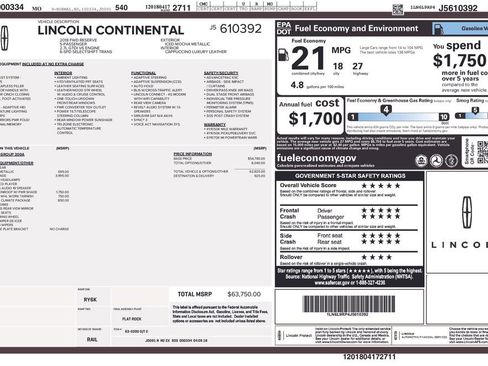 Used 2018 Lincoln Continental Reserve w/ Luxury Package FWD image 5