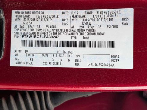 Certified 2020 Ford F150 Raptor w/ Equipment Group 802A Luxury AWD/4WD image 29