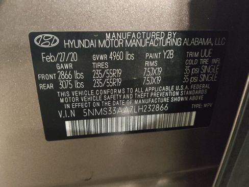 Used 2020 Hyundai Santa Fe SEL w/ Cargo Package FWD image 33