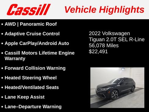 Used 2022 Volkswagen Tiguan SEL R-Line AWD/4WD image 3