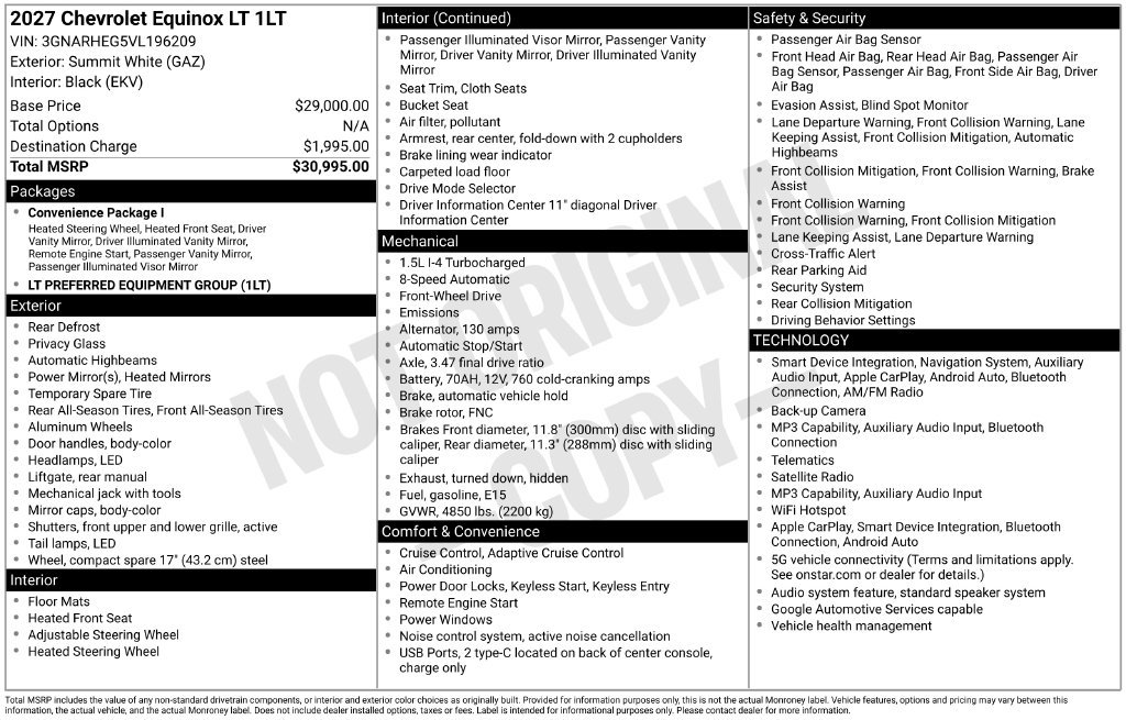 New 2027 Chevrolet Equinox LT FWD image 32