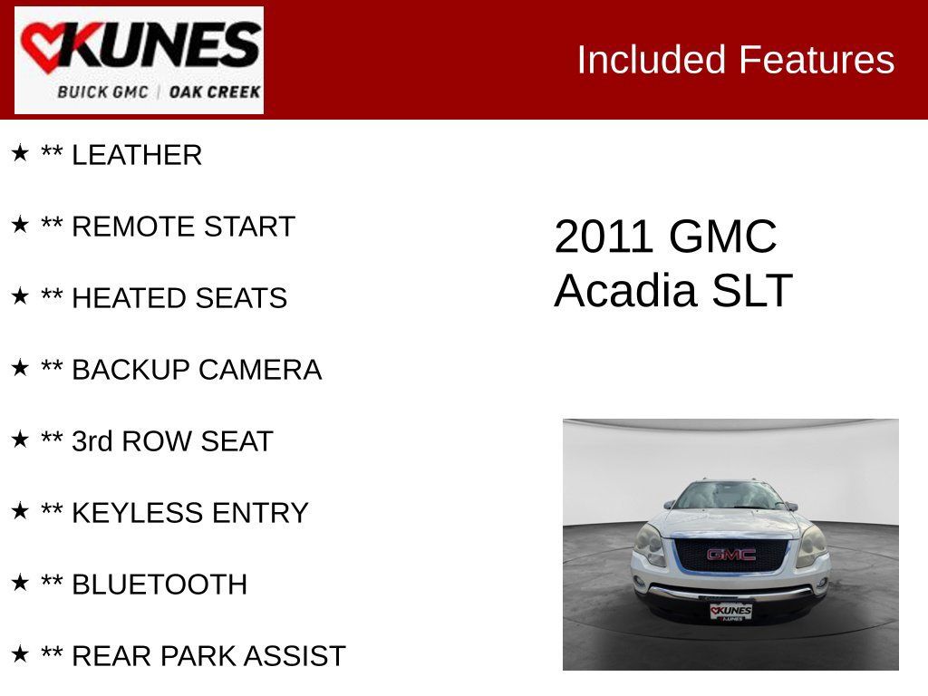 Used 2011 GMC Acadia SLT AWD/4WD image 2