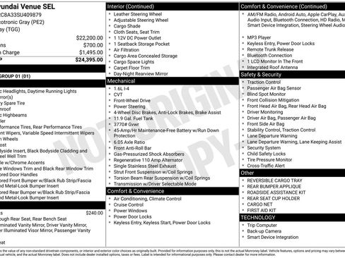 Certified 2025 Hyundai Venue SEL FWD image 20