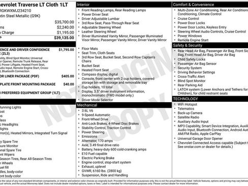 Used 2021 Chevrolet Traverse LT FWD image 20