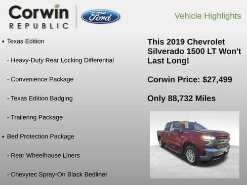 Used 2019 Chevrolet Silverado 1500 LT w/ Texas Edition image 18