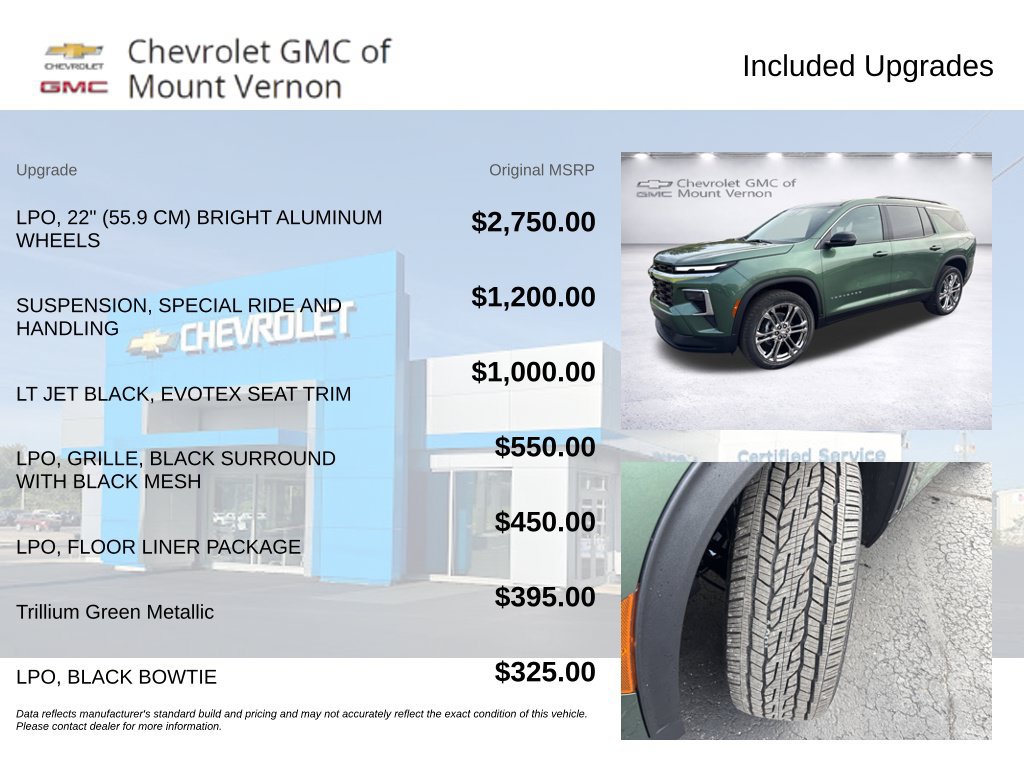 New 2027 Chevrolet Traverse LT w/ LPO, Floor Liner Package AWD/4WD image 6