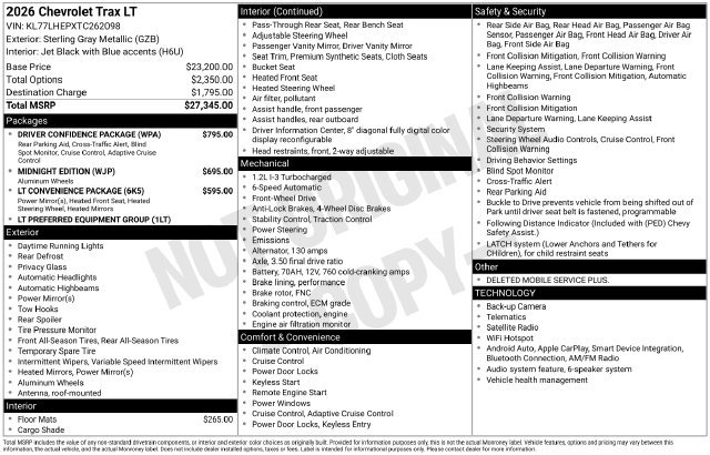 New 2026 Chevrolet Trax LT w/ Driver Confidence Package FWD image 4