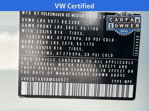 Certified 2024 Volkswagen Tiguan Wolfsburg Edition image 34